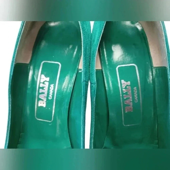 Bally High Heels Green Leather  Shoes Size 37 - Picture 7 of 9